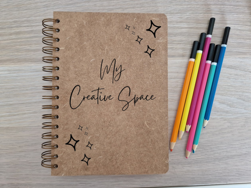 Personalised natural sketchbook creative space | Love K J Designs